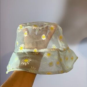Baby Blue daisy Floral Sheer Bucket Hat kids girls